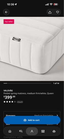 IKEA VALEVÅG Queen Mattress – $250