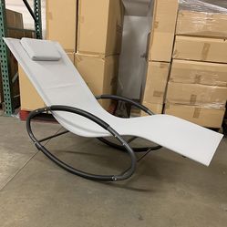 New in box $45 Zero Gravity Rocking Chair Outdoor Patio Lounge Chair Recline Rocker w/ Detachable Pillow 