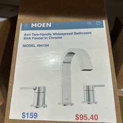 MOEN Avri Two-Handle Widespread Bathroom Sink Faucet in Chrome