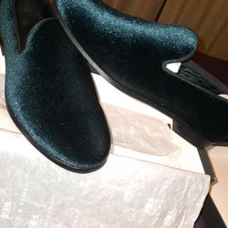 Hawes & Curtis Green Velvet Padded Loafers for Sale in Donna  display picture 2