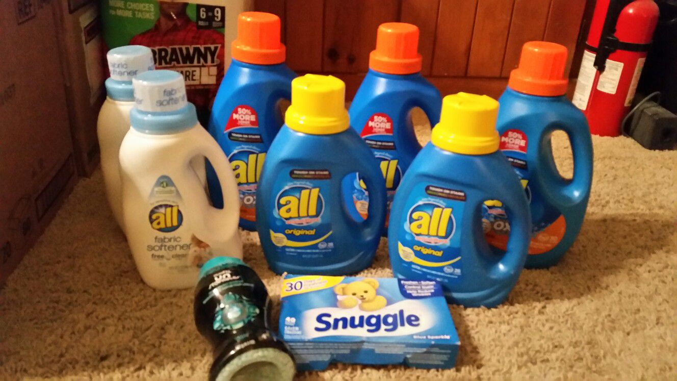 ALL Laundry Detergent, Fabric Softener, Downy, Snuggle