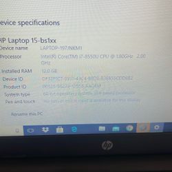 Hp 15 Inch Touch Screen Laptop Intel Core I7 8th Generation 