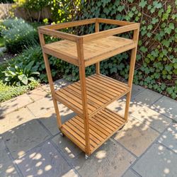 Wooden Bamboo 3-Tier Plant Rack Shelf! Sturdy. 17x13x30in