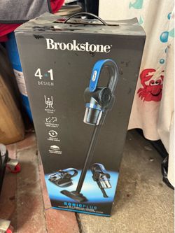 Versatile Brookstone SonicPlus 4-in-1 vacuum. Has washable filter, customizable arm length, multiple power modes, and multi-surface performance. Comes