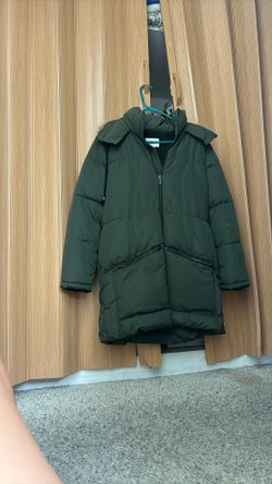 Old Navy Green Long Puffer Jacket