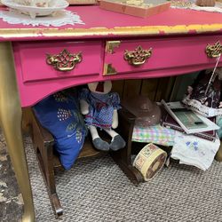 Hot Pink And Gold Desk