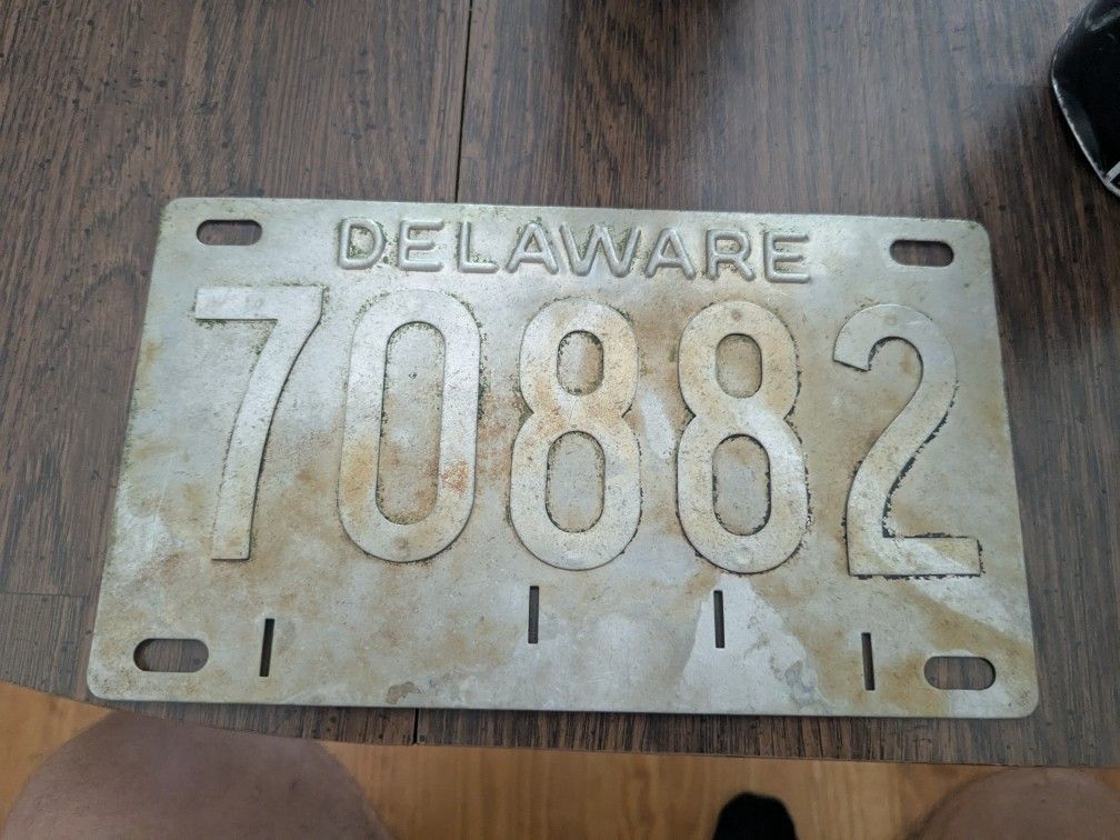 1950s Delaware License Plate