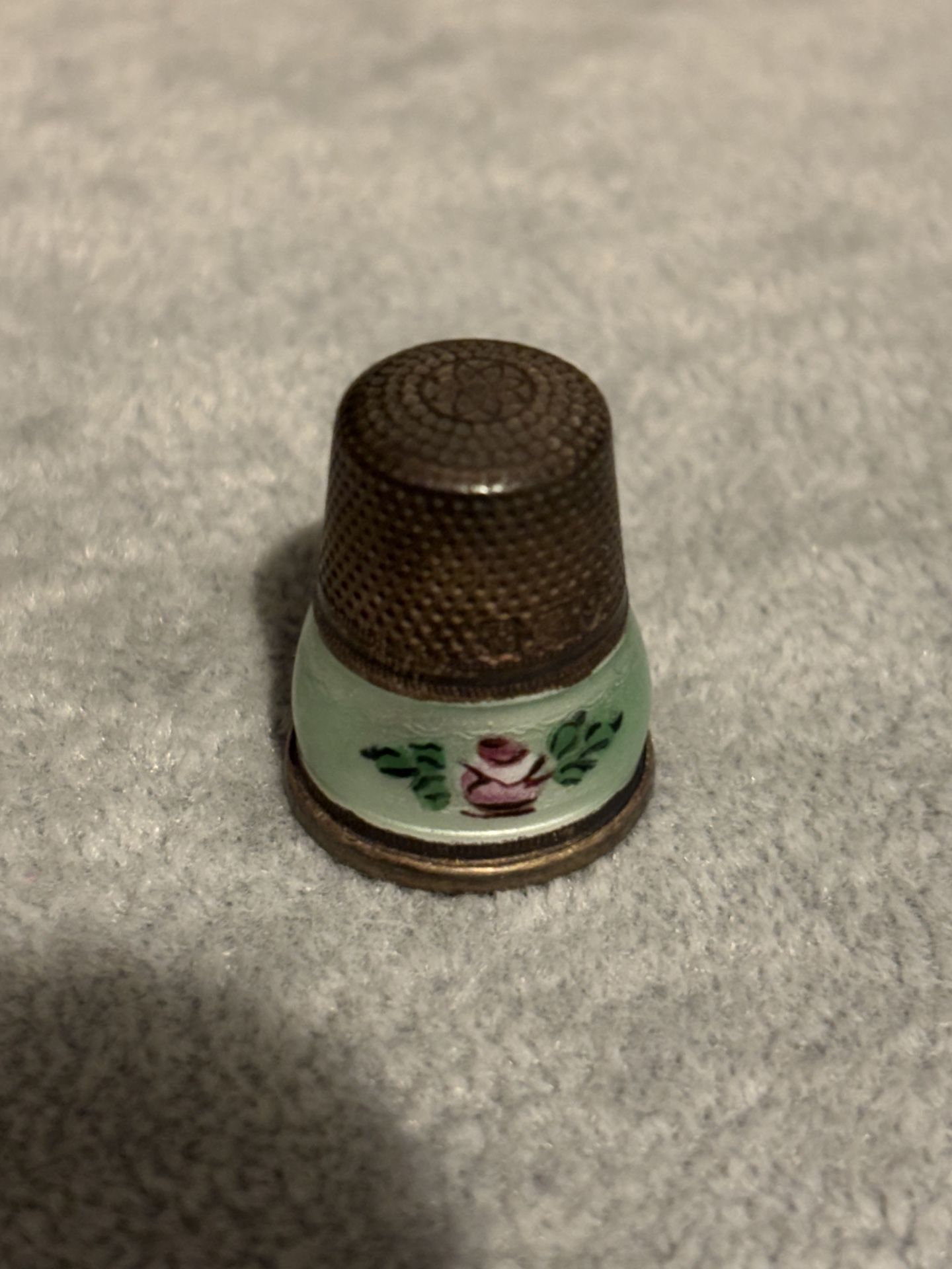 Silver Enamel Design Thimble