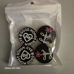 Silicone Focal Beads - Black Good Mom's Say Bad Words, F**k - Total Of 4