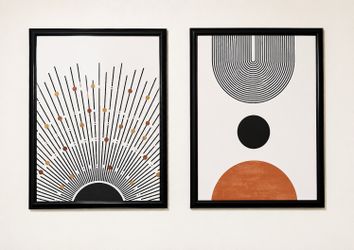 Boho Chic Mid-Century Wall Art – Set of 2 ✨