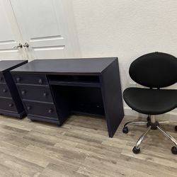 3pcs Set, Computer Desk, Office Chair, Cabniet