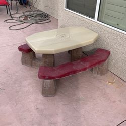 Kids Fake Stone Picnic Table 