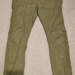 Zara Mens Stretch Slim Fit Skinny Leg Jeans Mid Rise Olive Green (Size 31 )