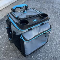 Titan Deep Freeze 60 can Collapsible Rolling Cooler Cart with All Terrain Wheels 15x15x18in