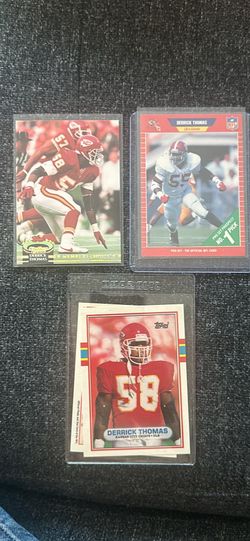 1989 Pro Set RC #498,Topps Derrick Thomas HOF Kansas City Chiefs FOOTBALL Cards Lot