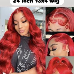 RED 24 inch Wig 