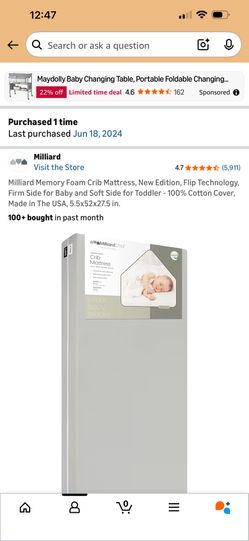 Full Size crib mattress & 2 Fitted cotton sheets