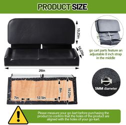 Adjustable Double Seat for Go Kart - 2 Seater Racing Saddle#3182WR6