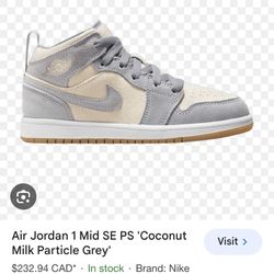 Air Jordan 1 Mid  ‘Coconut Milk Particle Grey’ 