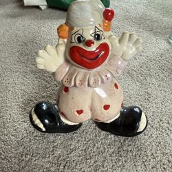 Vintage Ceramic Clown Bank – Heart Pants Design – Hand Painted