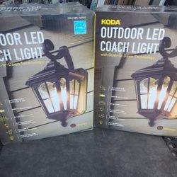NIB - 2 LED Exterior Coach Lights - Dusk to Dawn - Soft White to Bright White Color Options  - 19" Tall x 9" Wide