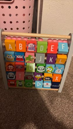 Jadore wooden 2 in 1 math beads and ABC