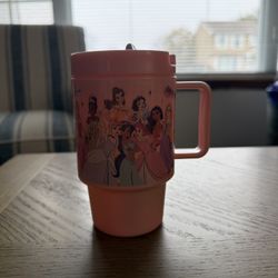 Disney Parks 18oz Pink Princess Cup with Lid Sipper Travel Handle Mug