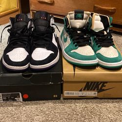 Jordan 1 Zoom Cmft Men’s 9.5 Stadium Green & Jordan 1 Mid Se Purple Men’s Size 10
