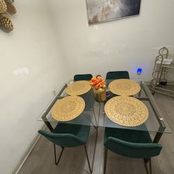 Dining Set, Mirror And Bar Cart 