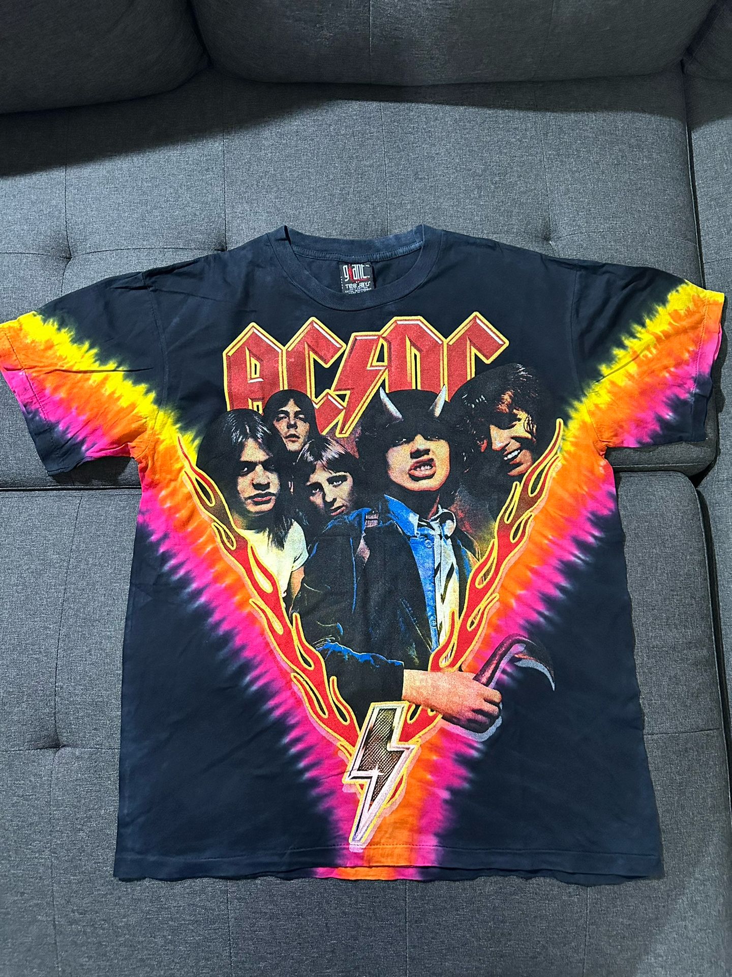 Mens Shirt AC/DC Highway To Hell Tie Dye Big Graphic