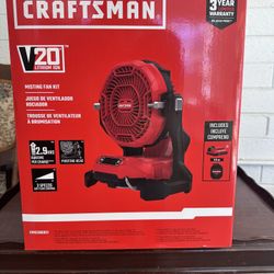 NEW Craftsman Cordless Misting Fan w/ Battery & Charger