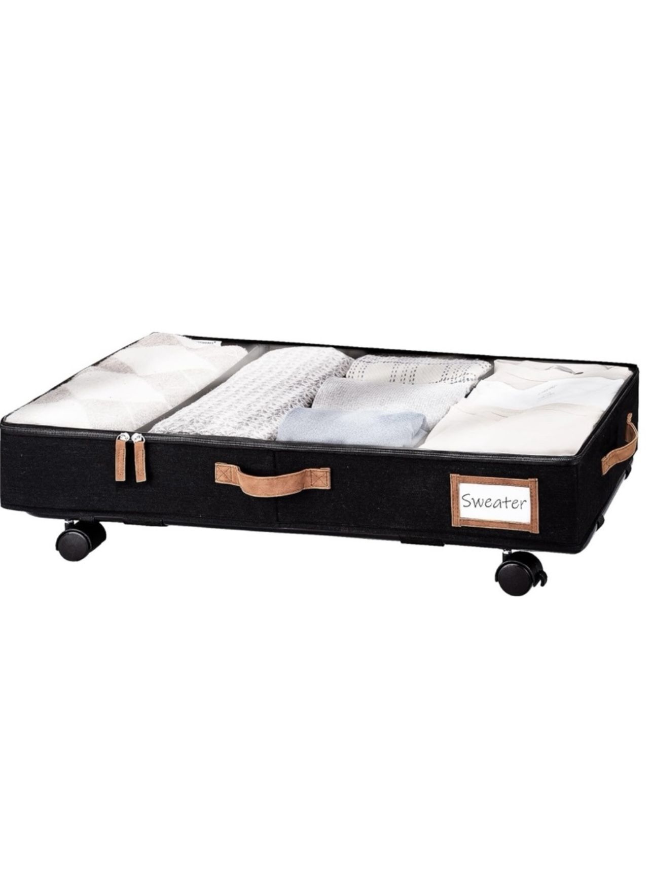 StorageWorks Under Bed Storage with Wheels & Handles Clothes & Blanket Organizer
