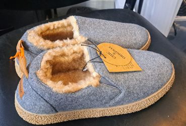 Merrimac Women's Felt Warm Cozy Memory Foam Slipper Boots with 9-10 Grey