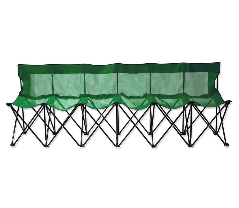 Trademark Innovations Portable Sports Bench With Mesh Seat & Back (6-Seater)