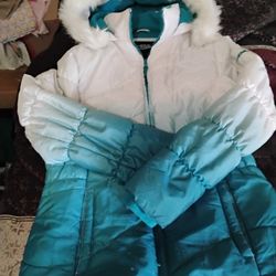 Blue and White Coat and Size Medium 