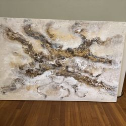 Golden Abstract Canvas Wall Art 60“ X 40“