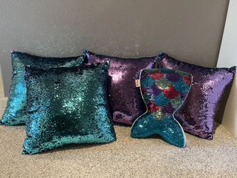 Sequin Pillows, 5 Pcs