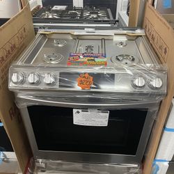 STAINLESS STEEL SLIDE IN GAS SAMSUNG STOVE