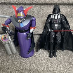 Large Star Wars Talking Darth Vader & Disney Talking  Emperor Zurg