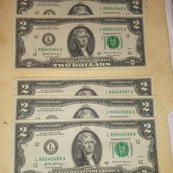 2 Dollar Bills.