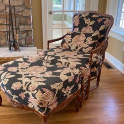 Accent Chair And Ottoman And Matching Lumbar Pillow 