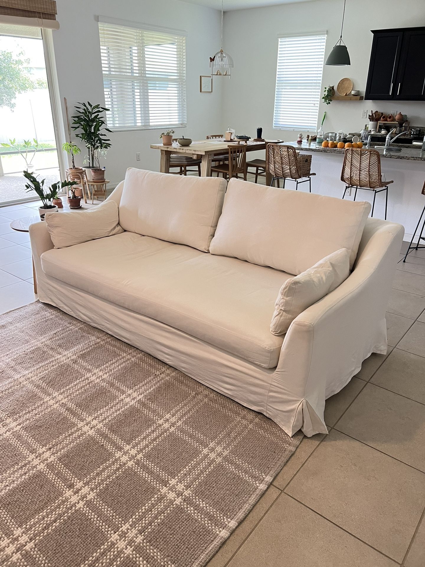 IKEA Farlov 3 Seater Sofa Ivory Cream Couch