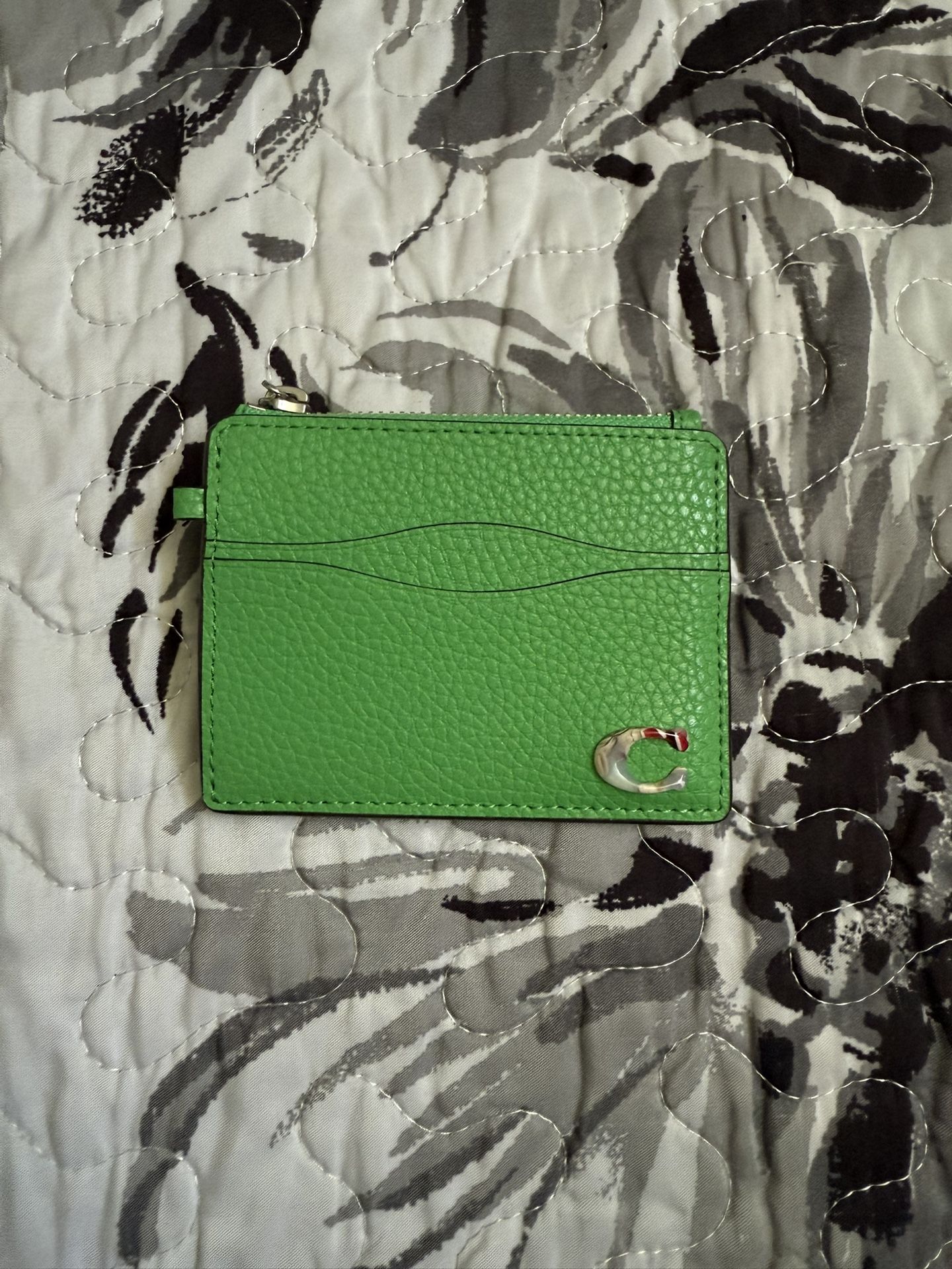 Wavy Zip Card Case In Coachtopia Leather With Key Ring