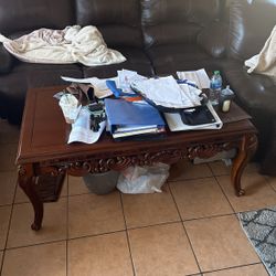 Dinning Table 2 End Tables Coffee Table Lamps And China Hutch 