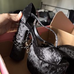 Sugar Thrillz Velvet Platform Heels