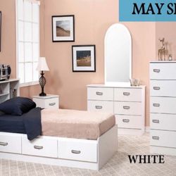 5 PCs Bedroom Set Twin For Kids