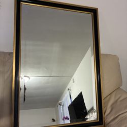 Gold And Black Frame Mirror 
