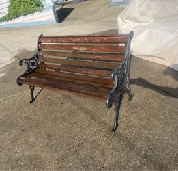 Rustic outdoor garden bench