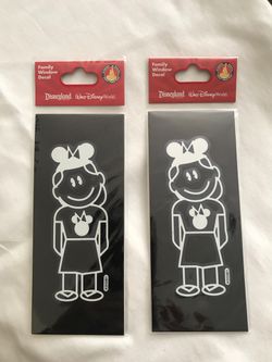 Disney Girl Mickey Mouse Ears White Stickers 4” BRAND NEW