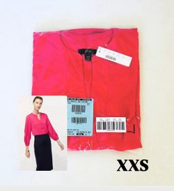 J Crew Open V-neck top in 365 Crepe Bright Rose Women’s Size XXS